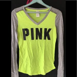 Long sleeve PINK yellow top